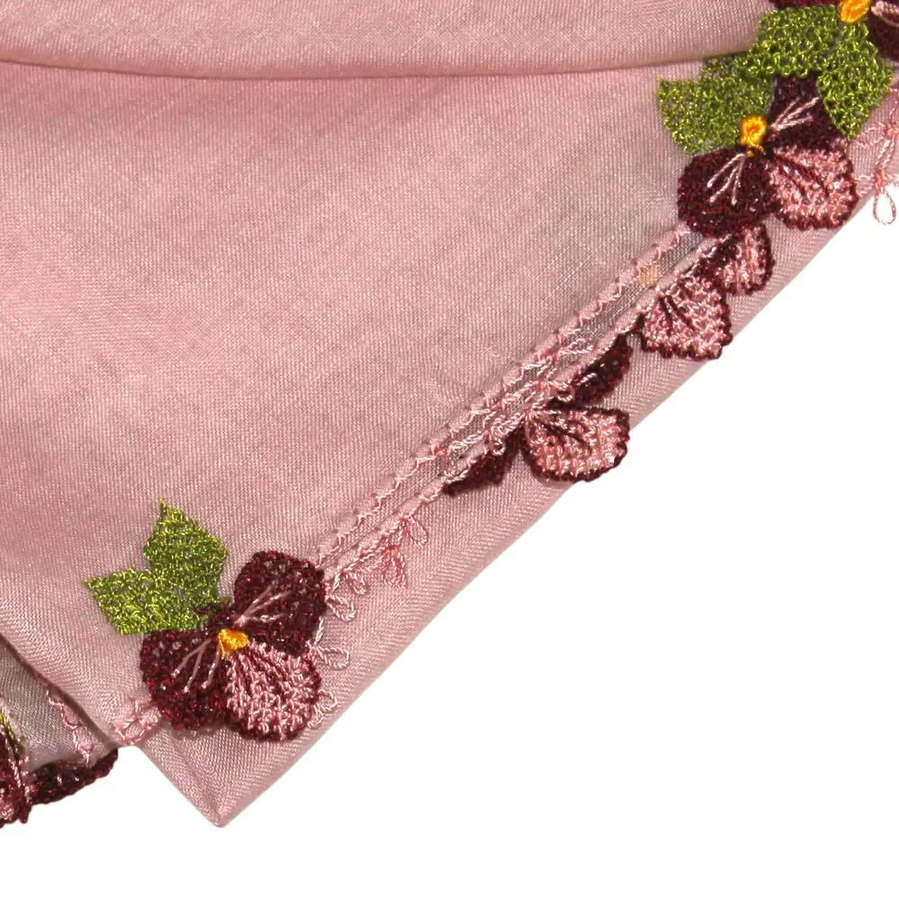 Tulbent Scarf Handmade Crochet Detailing NWOT